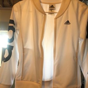 Adidas white zip up junior Large